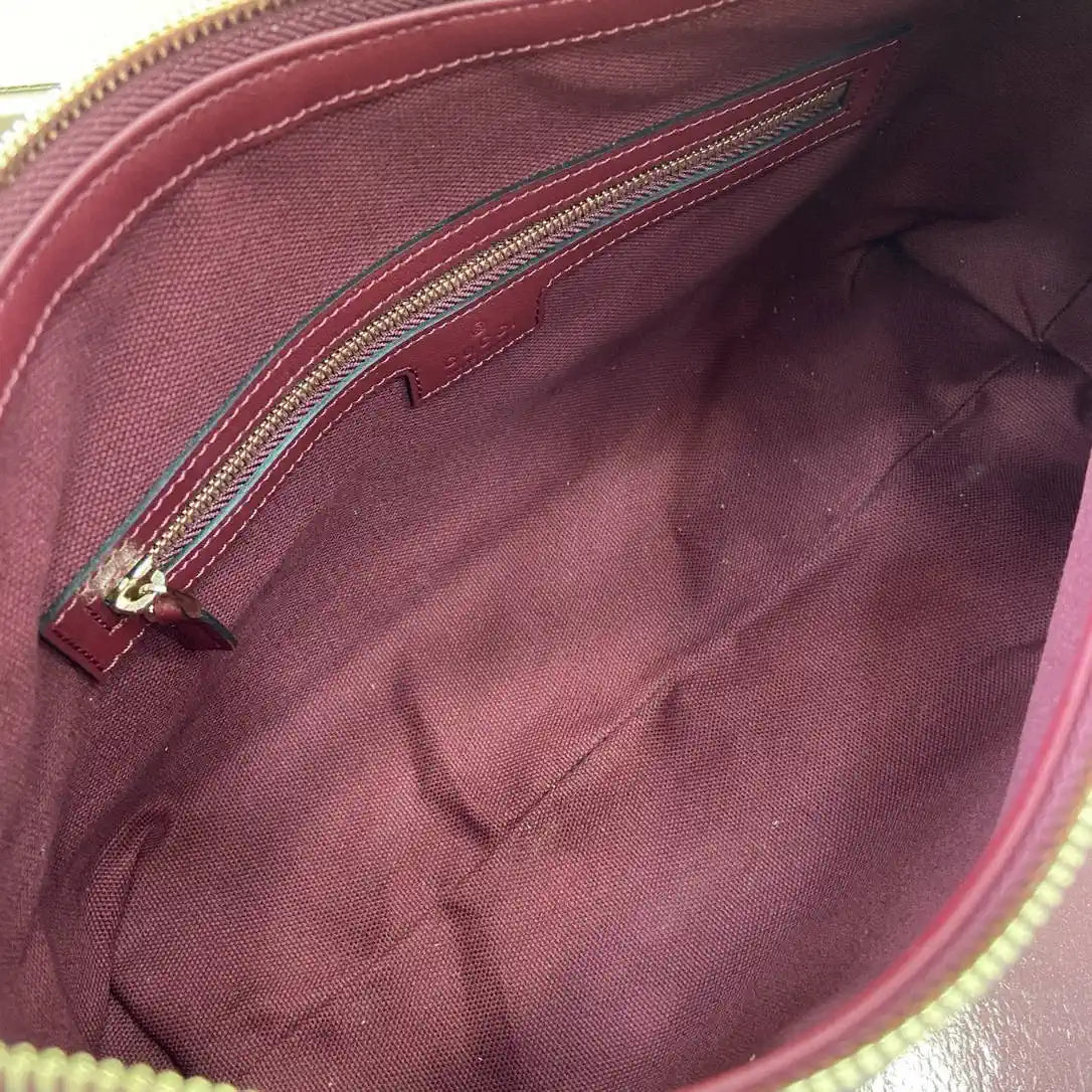 Gucci 847449 GG Emblem medium shoulder bag Rose Red