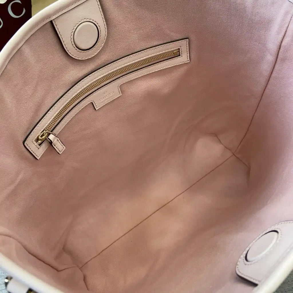 Gucci 847452 GG Emblem medium shoulder bag Light Beige GG leather
