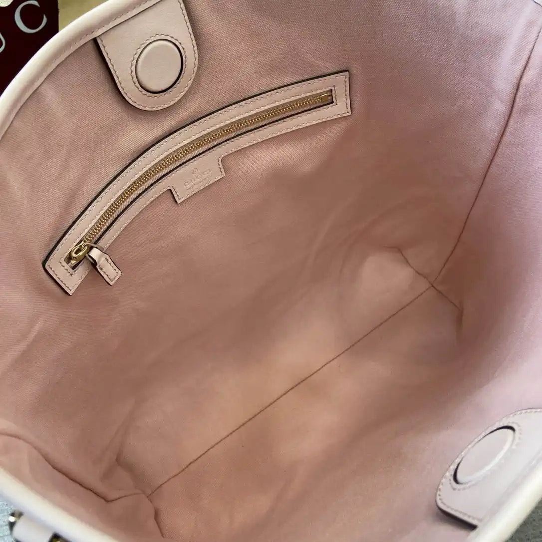 Gucci 847452 GG Emblem medium shoulder bag Light Beige GG leather