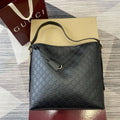 Gucci 847452 GG Emblem medium shoulder bag black GG leather