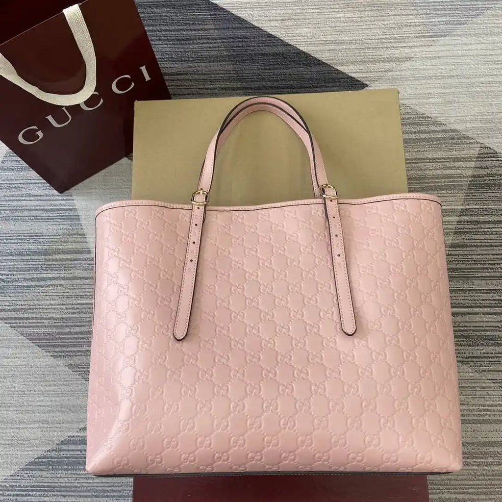 Gucci 847455 GG Emblem Large tote bag Pink