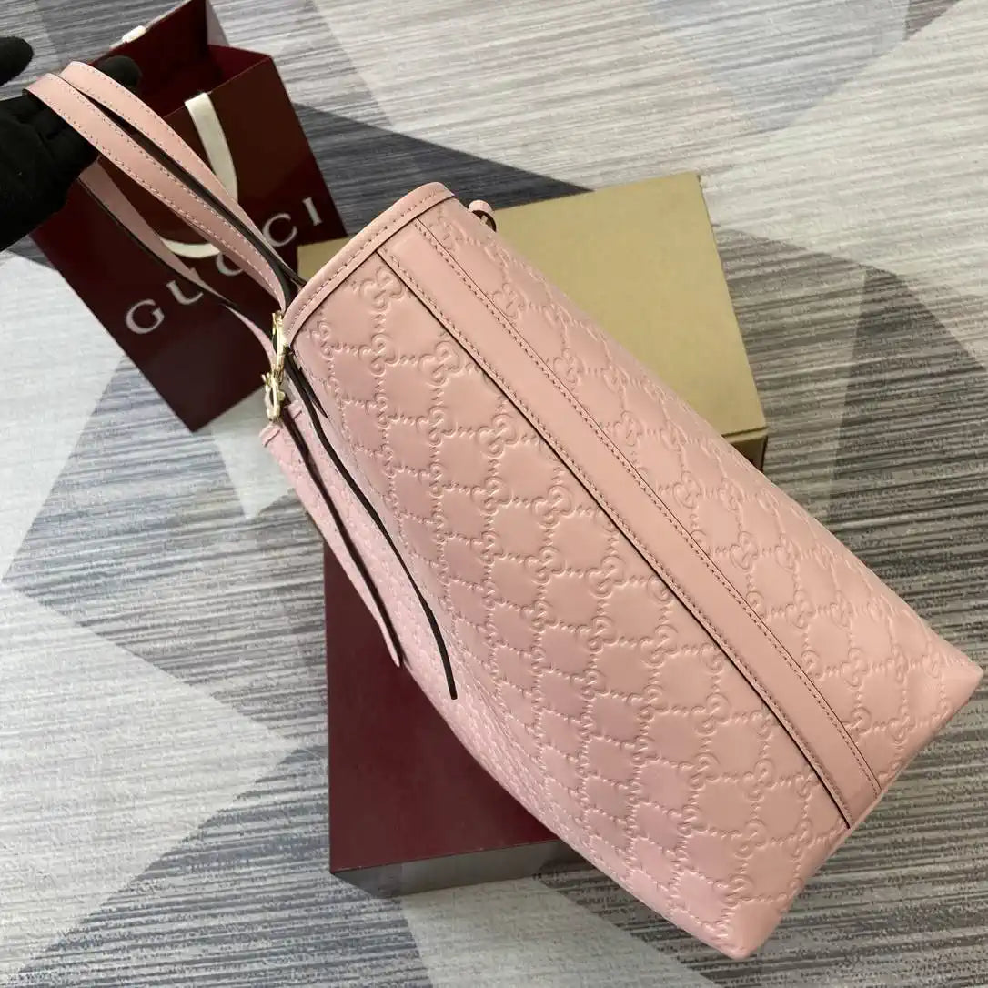 Gucci 847455 GG Emblem Large tote bag Pink