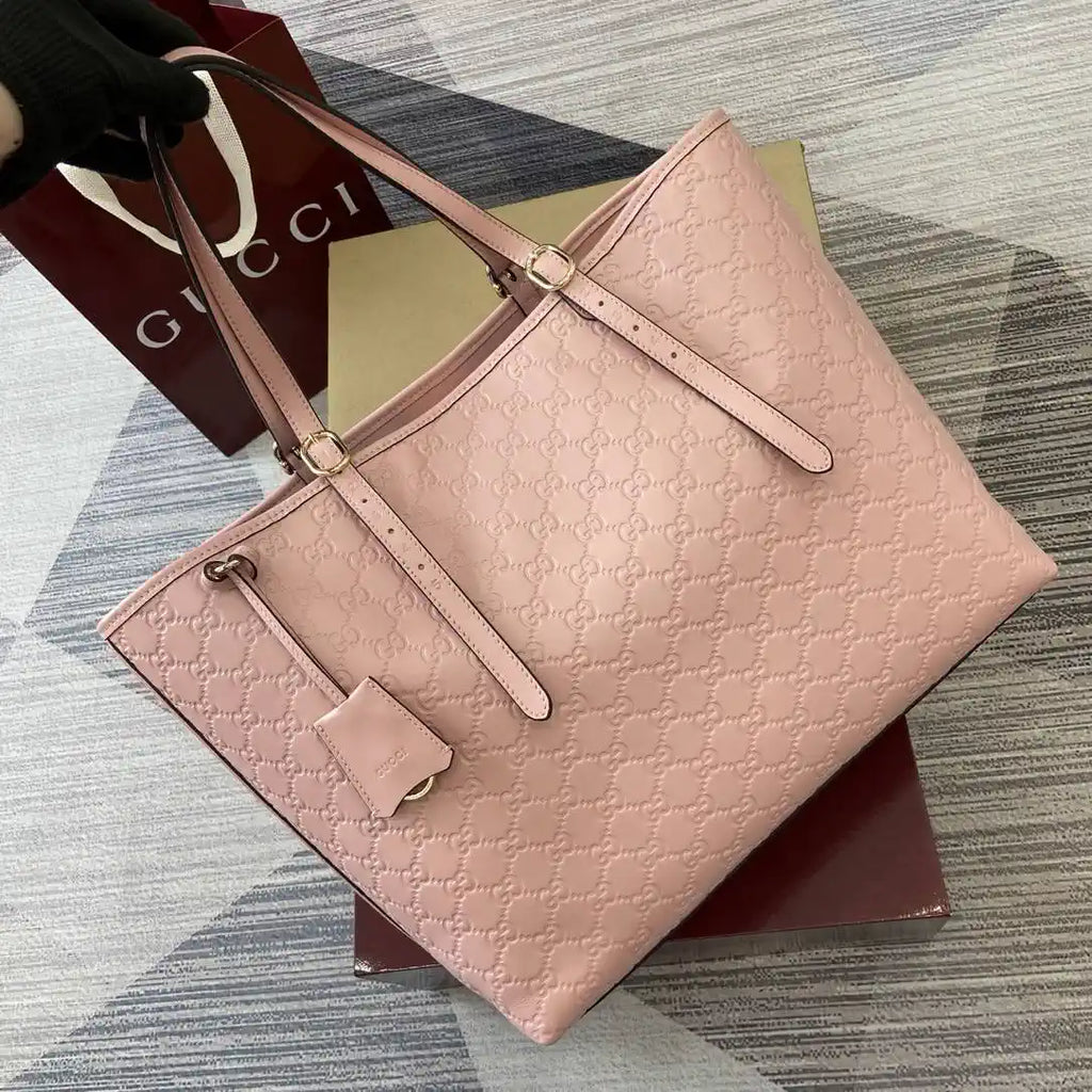 Gucci 847455 GG Emblem Large tote bag Pink