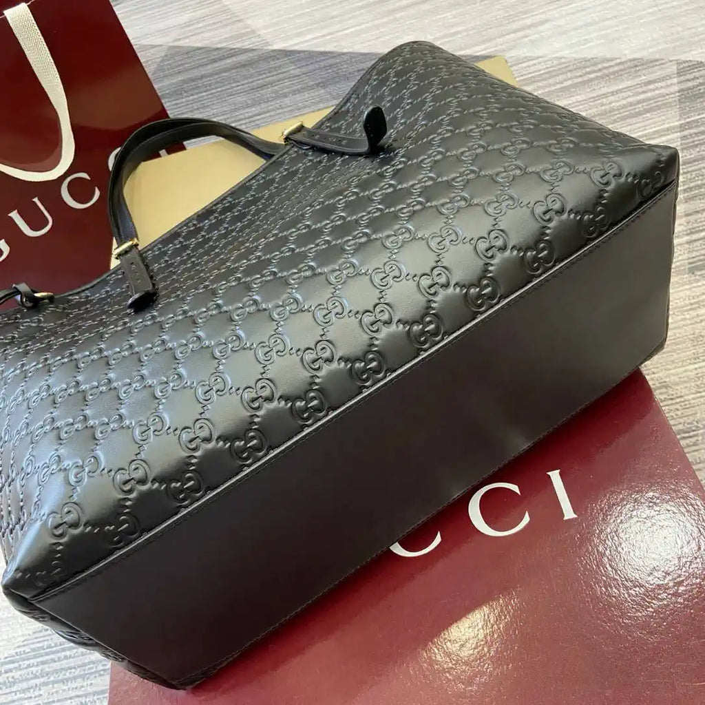 Gucci 847455 GG Emblem Large tote bag Black