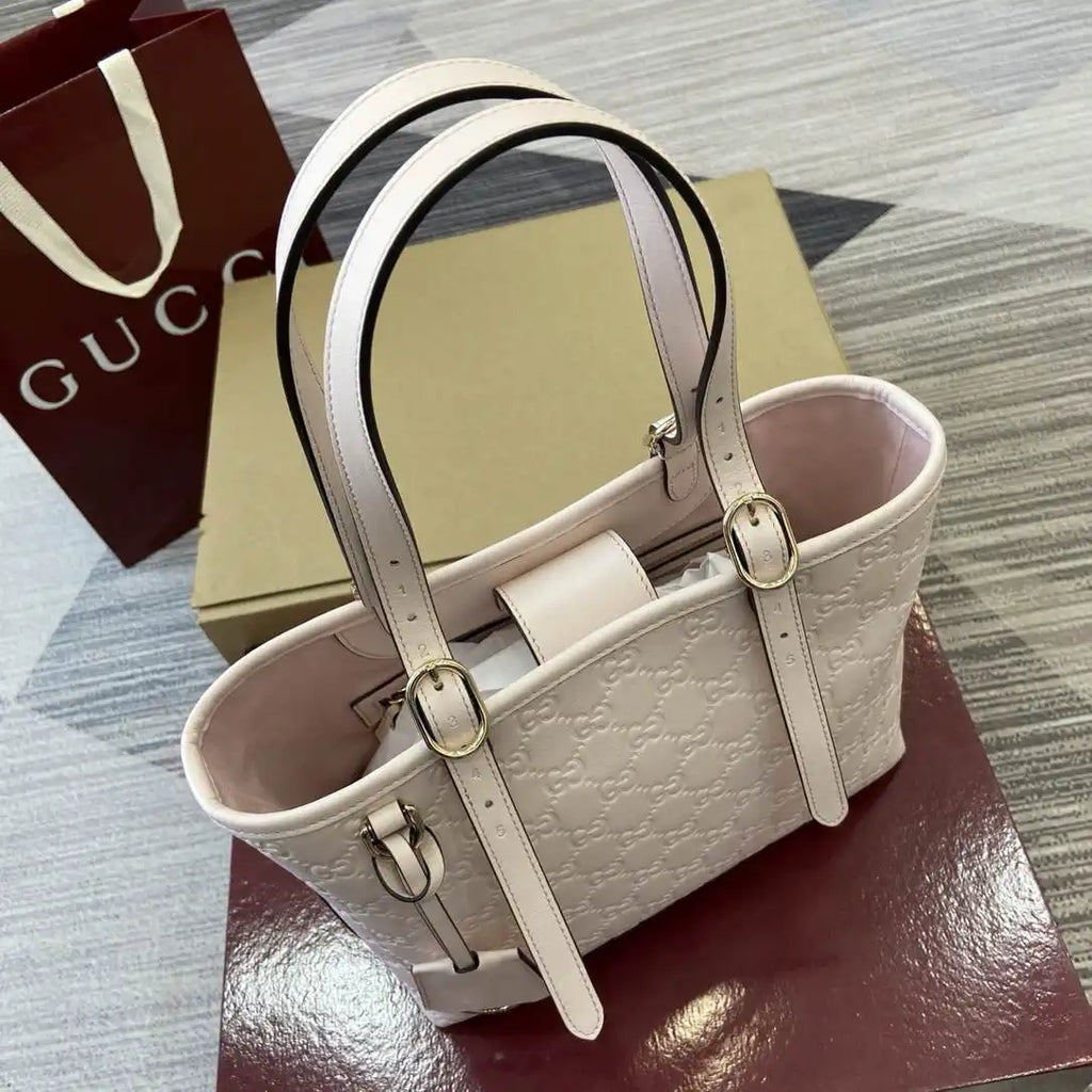 Gucci 847456 GG Emblem medium tote bag Light Pink GG leather