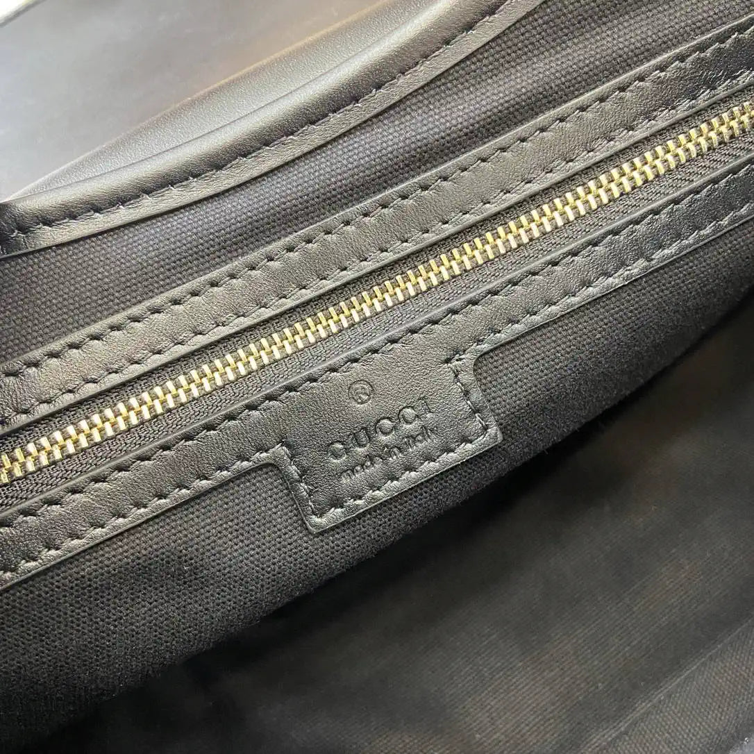 Gucci 848882 GG Emblem medium shoulder bag black GG leather