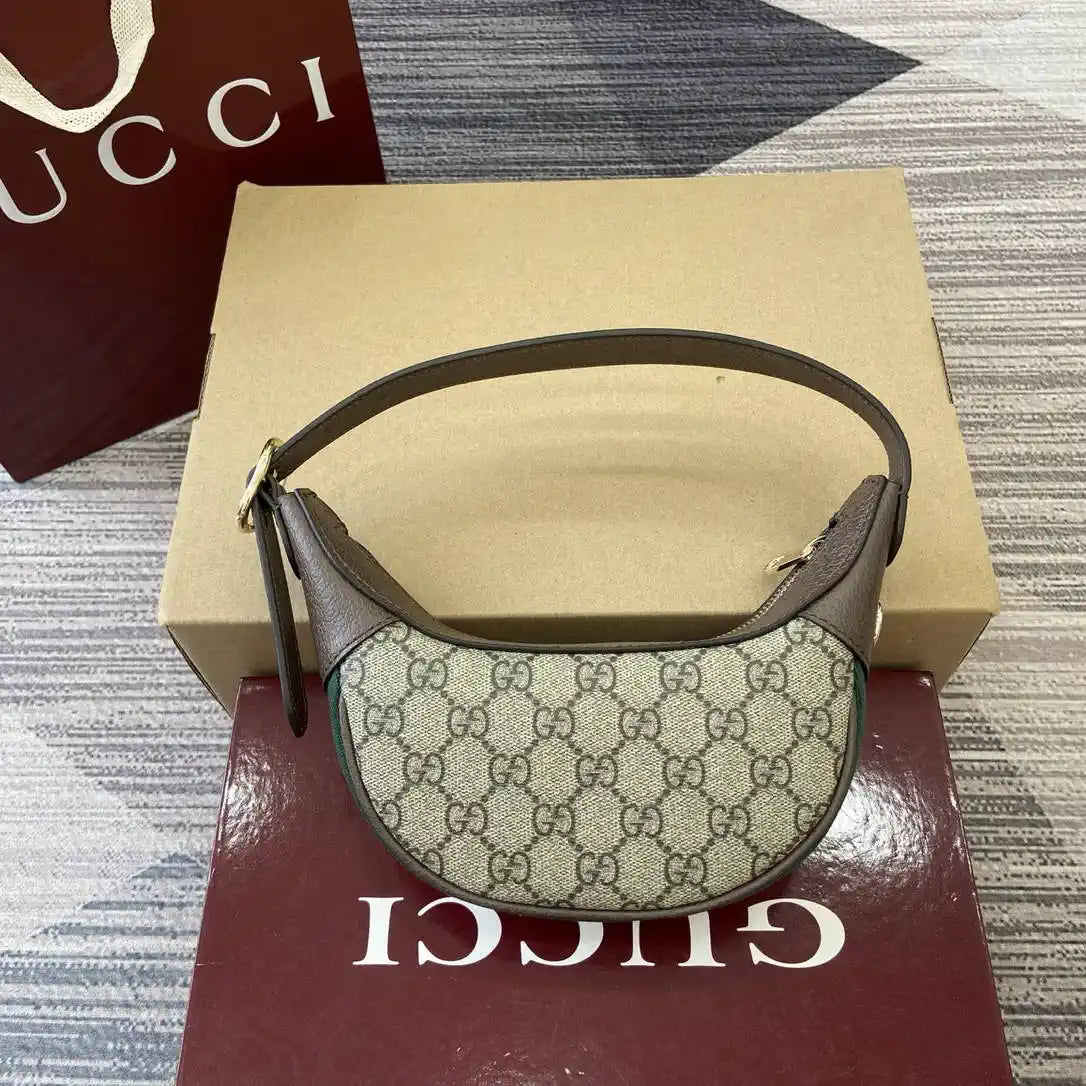 Gucci 838479 Ophidia small shoulder bag Beige and dark brown