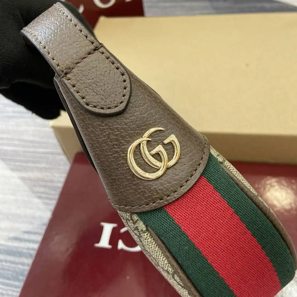 Gucci 838479 Ophidia small shoulder bag Beige and dark brown