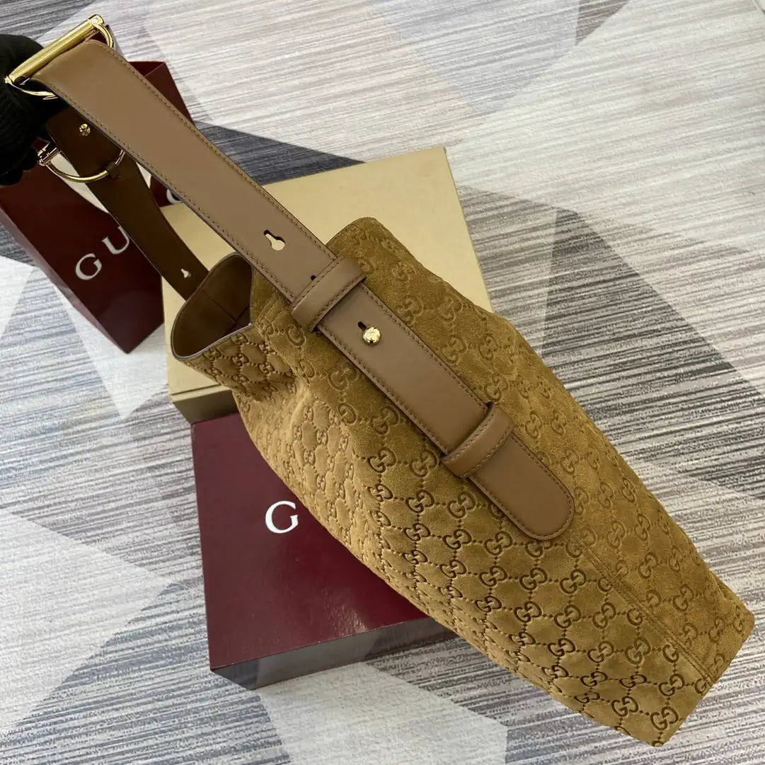 Gucci 850546 Gucci Beatrix Large Tote Bag Brown suede