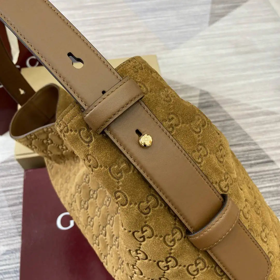 Gucci 850546 Gucci Beatrix Large Tote Bag Brown suede