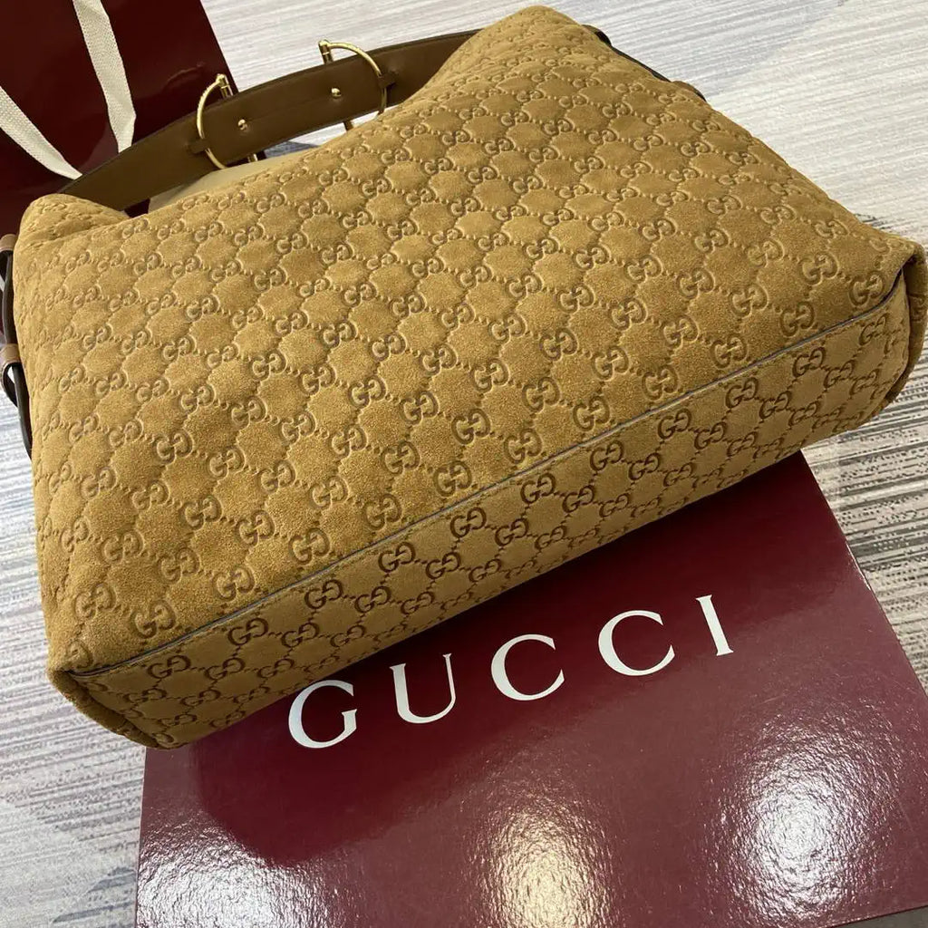 Gucci 850546 Gucci Beatrix Large Tote Bag Brown suede