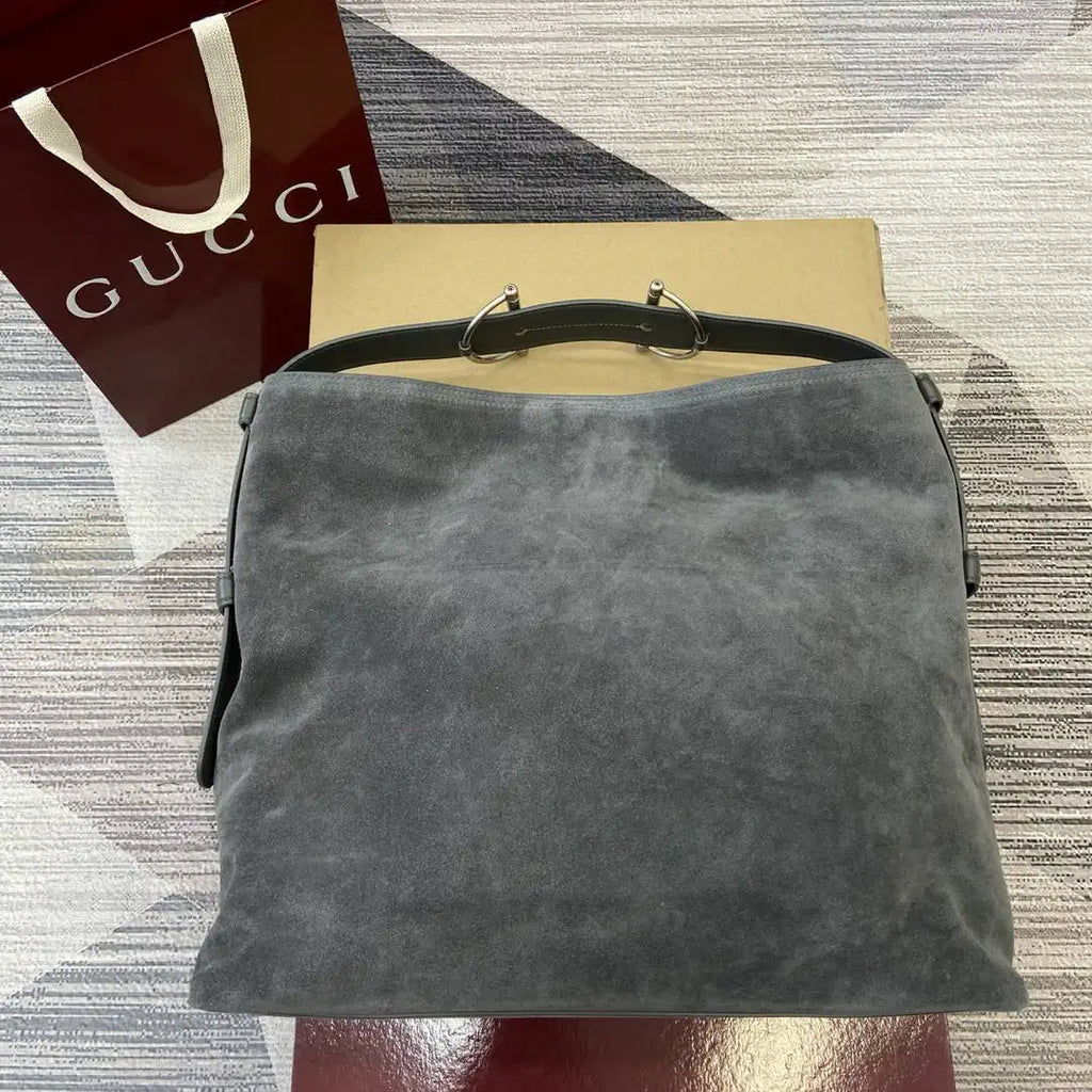Gucci 850546 Gucci Beatrix Large Tote Bag Gray Suede