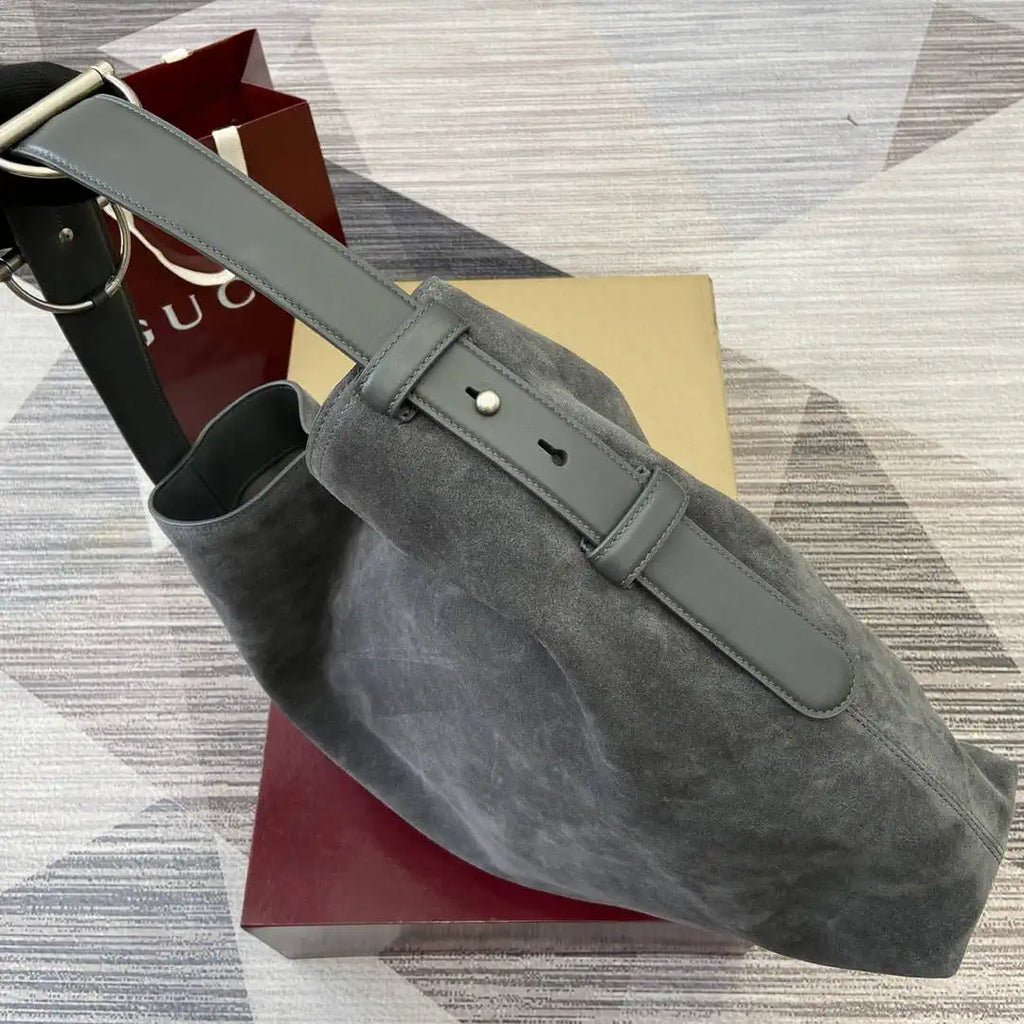 Gucci 850546 Gucci Beatrix Large Tote Bag Gray Suede
