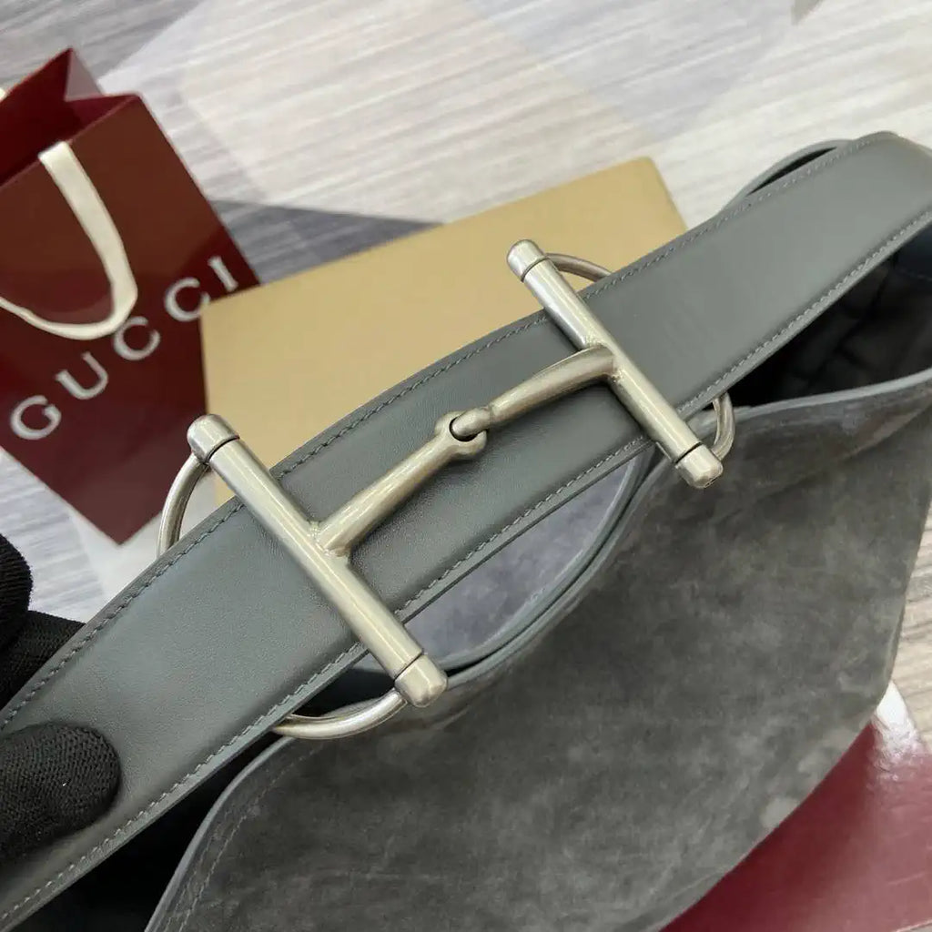 Gucci 850546 Gucci Beatrix Large Tote Bag Gray Suede