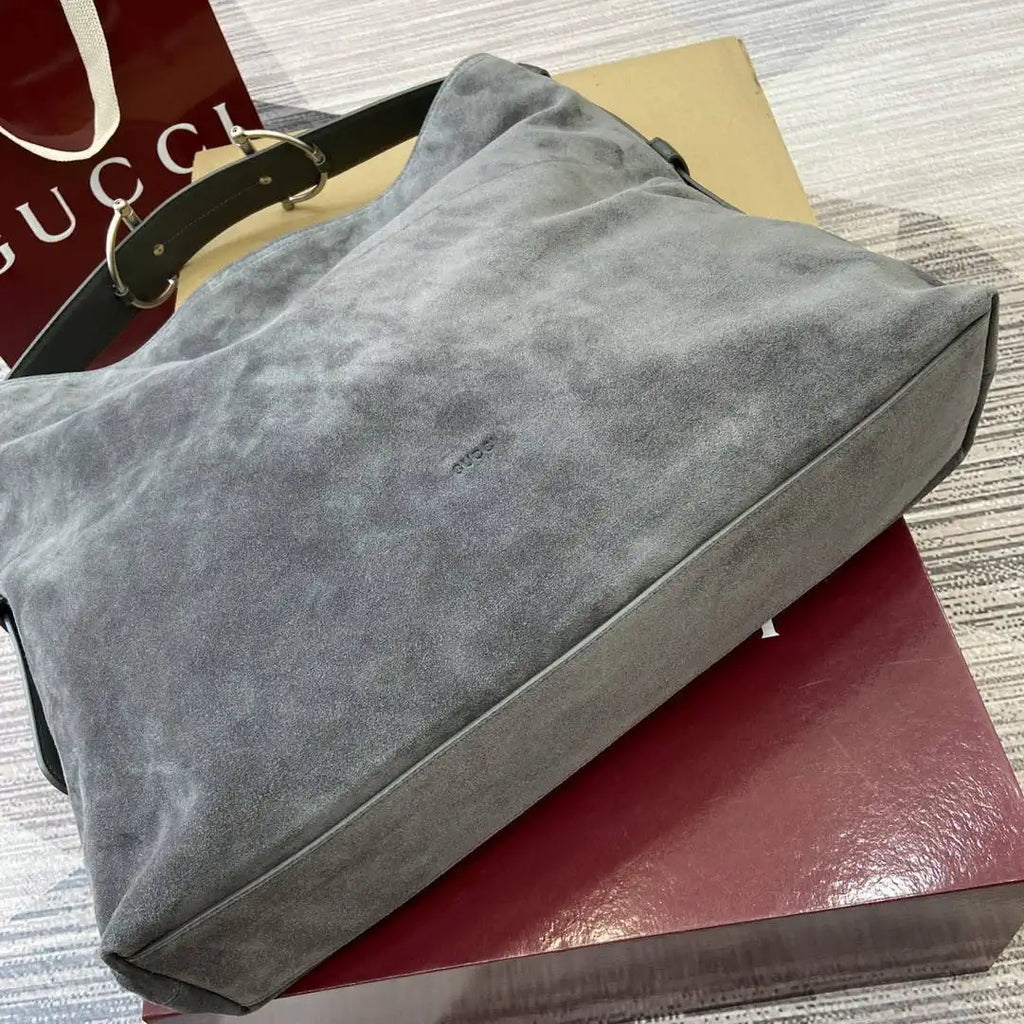 Gucci 850546 Gucci Beatrix Large Tote Bag Gray Suede