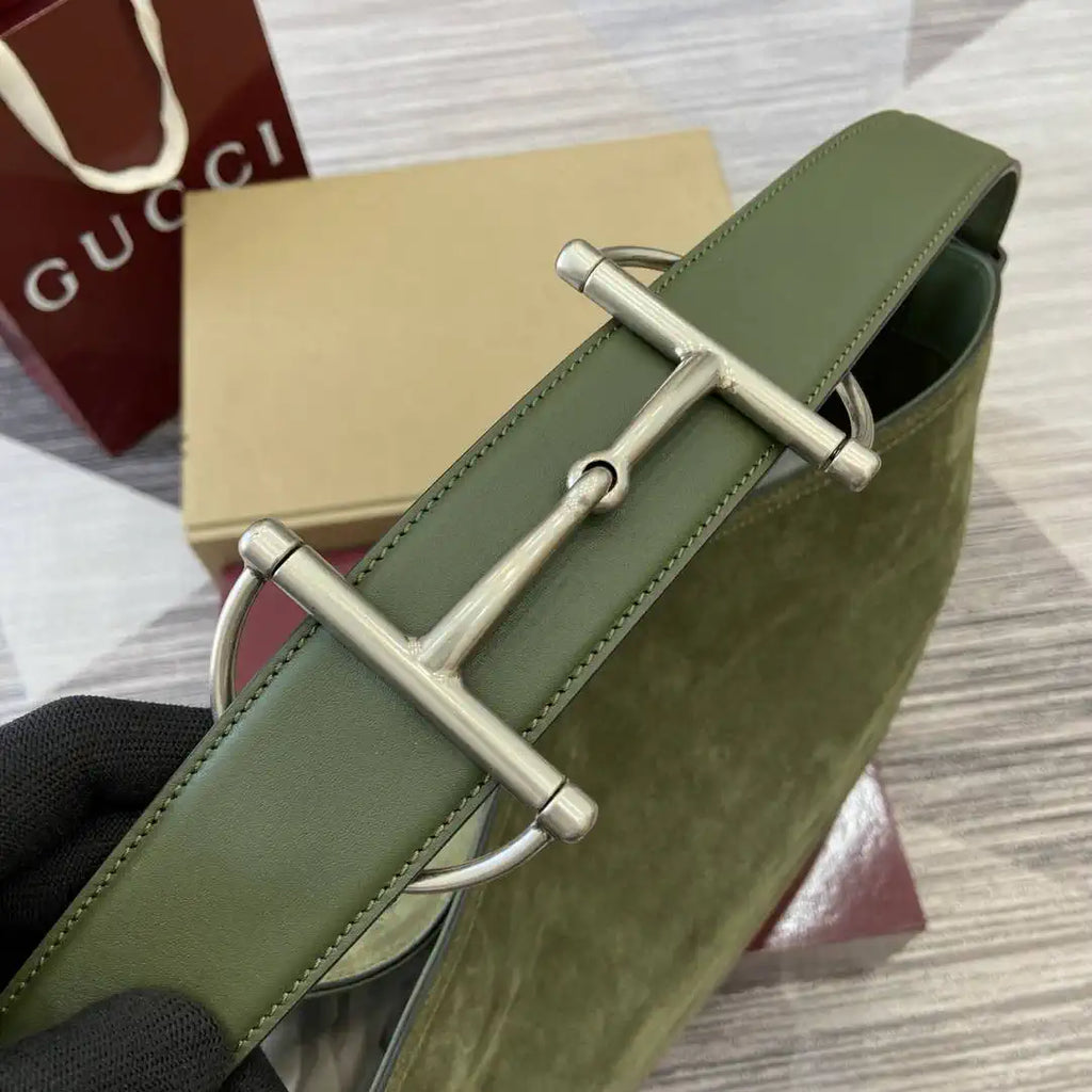 Gucci 850546 Gucci Beatrix Large Tote Bag Green Suede