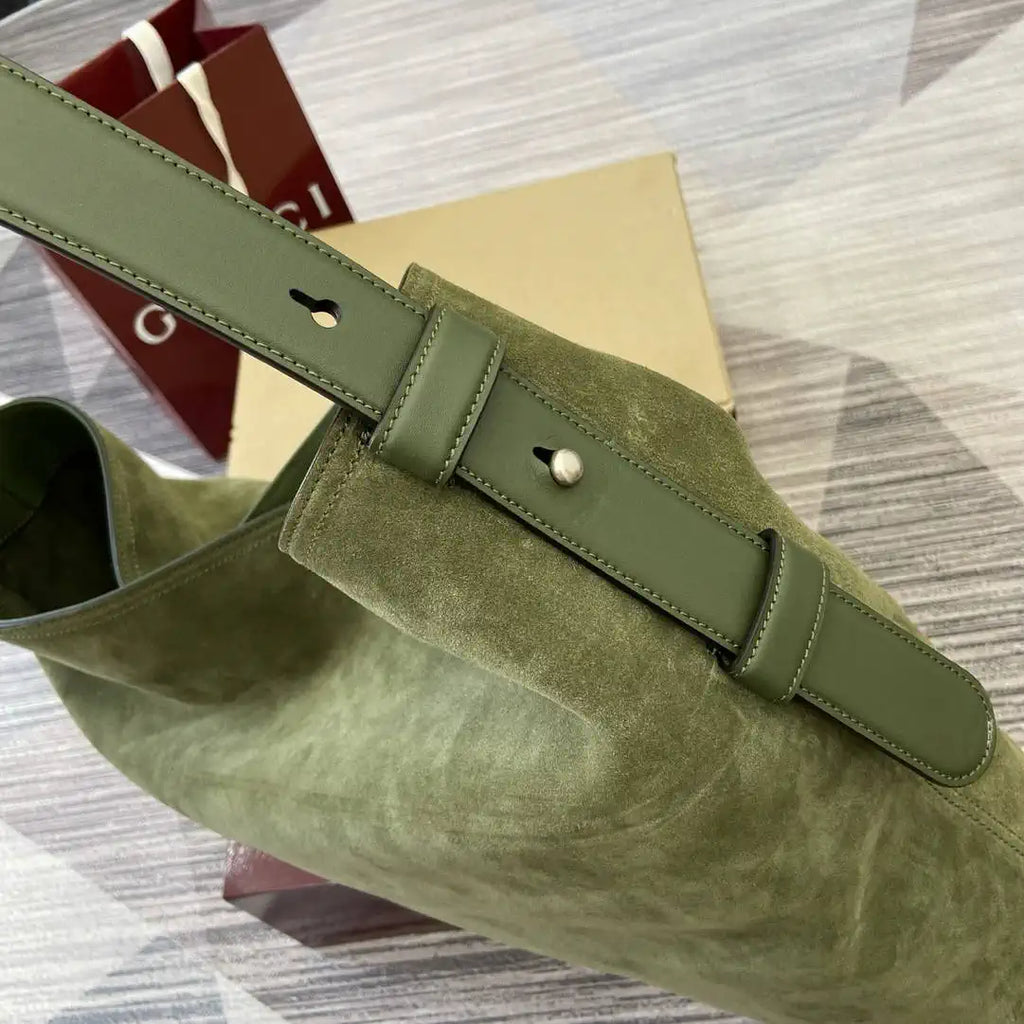 Gucci 850546 Gucci Beatrix Large Tote Bag Green Suede