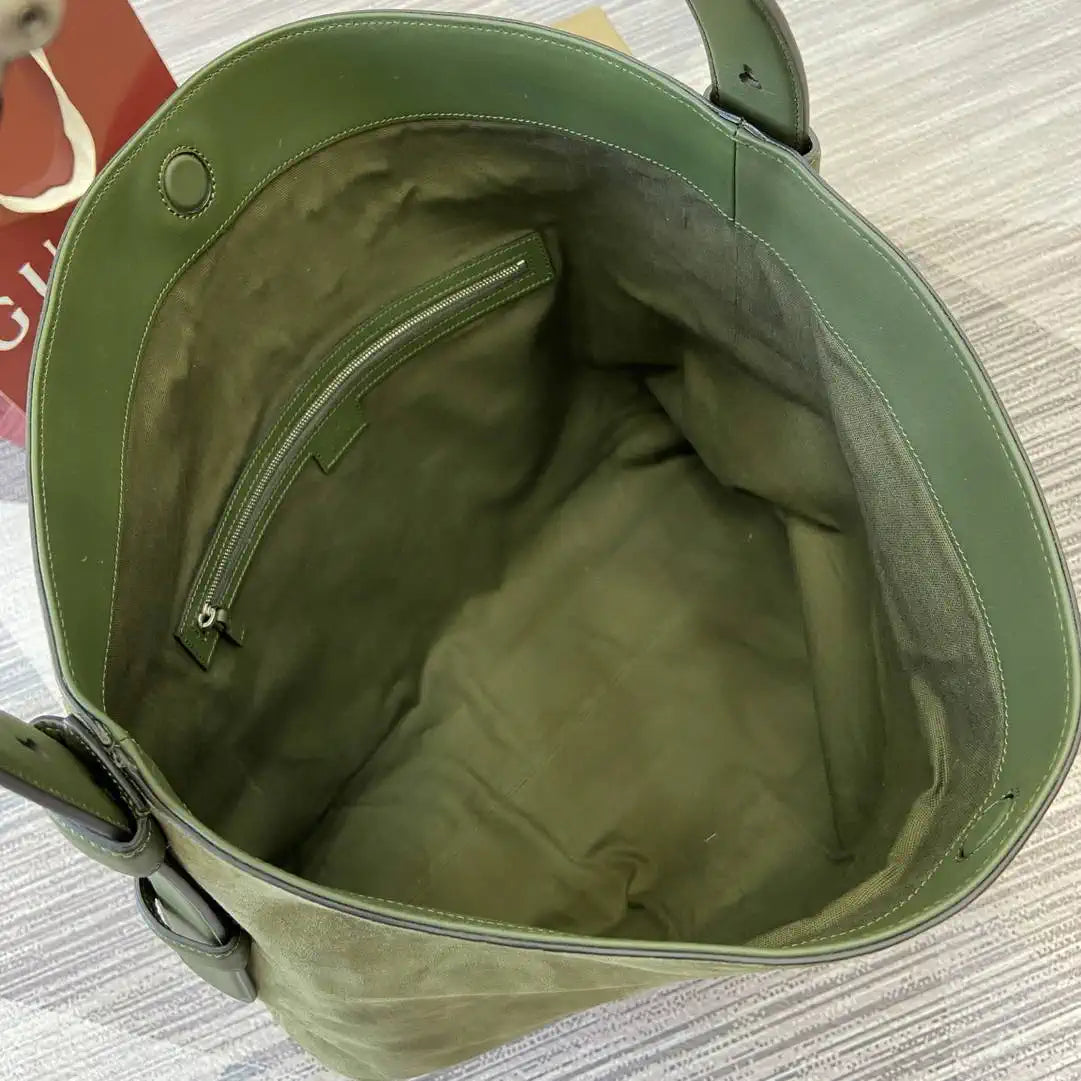 Gucci 850546 Gucci Beatrix Large Tote Bag Green Suede