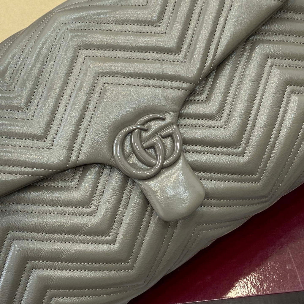 Gucci 850659 GG Marmont Large Shoulder Bag Dusty Grey