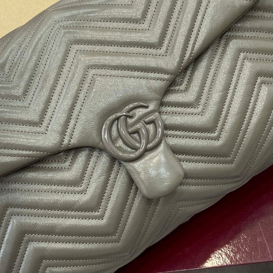 Gucci 850659 GG Marmont Large Shoulder Bag Dusty Grey