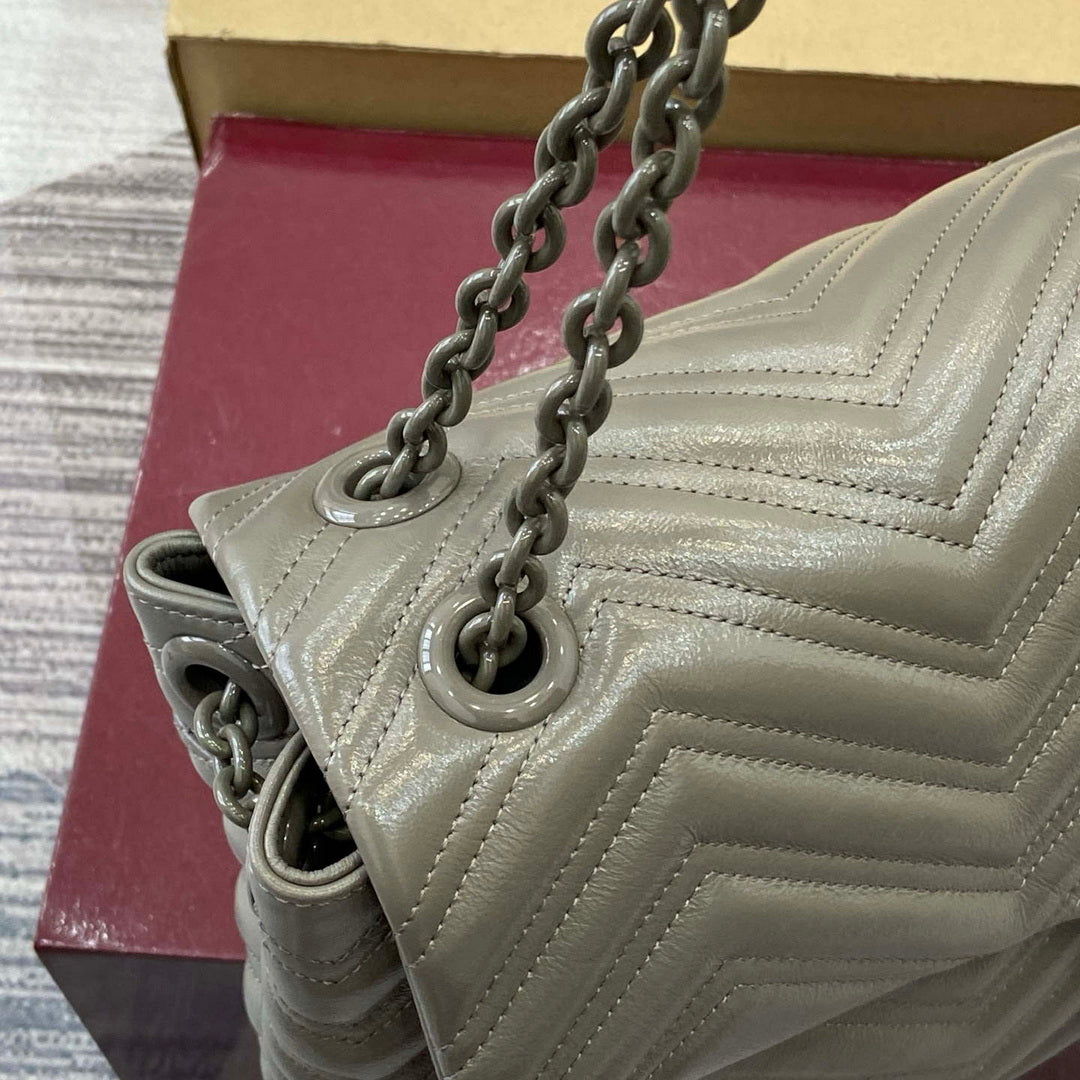 Gucci 850659 GG Marmont Large Shoulder Bag Dusty Grey