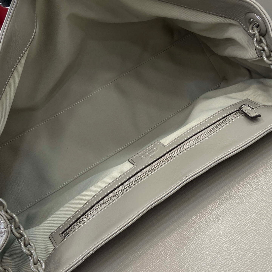 Gucci 850659 GG Marmont Large Shoulder Bag Dusty Grey