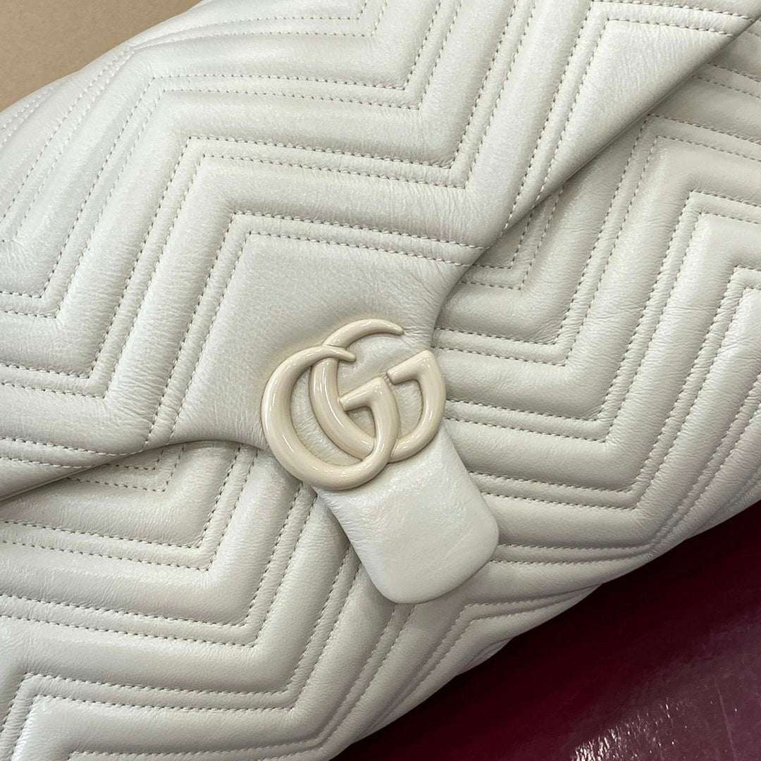 Gucci 850659 GG Marmont Large Shoulder Bag White