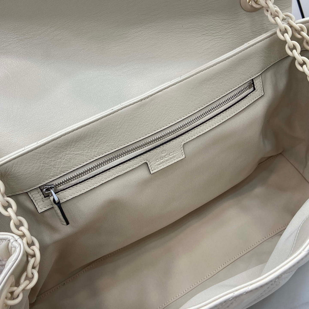 Gucci 850659 GG Marmont Large Shoulder Bag White