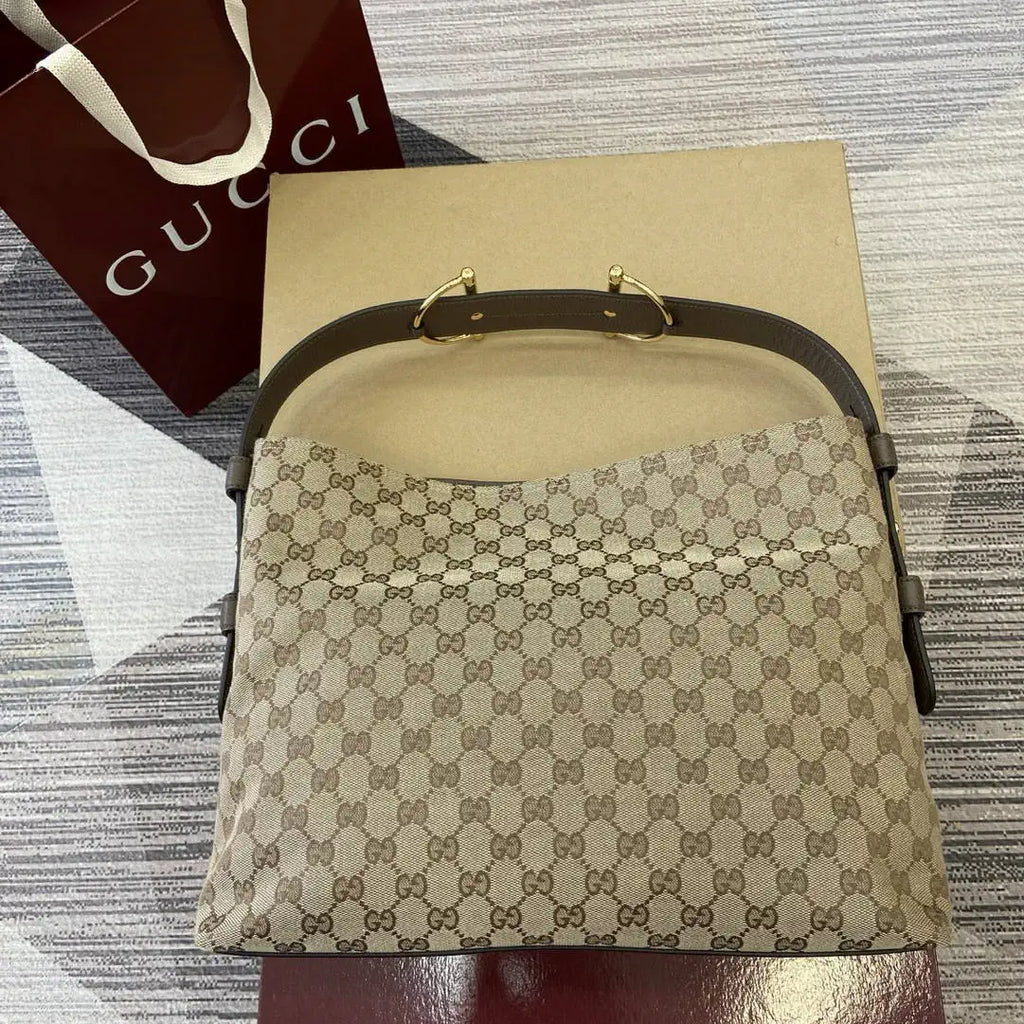 Gucci 850926 Gucci Beatrix Medium Tote Bag Beige brown GG canvas