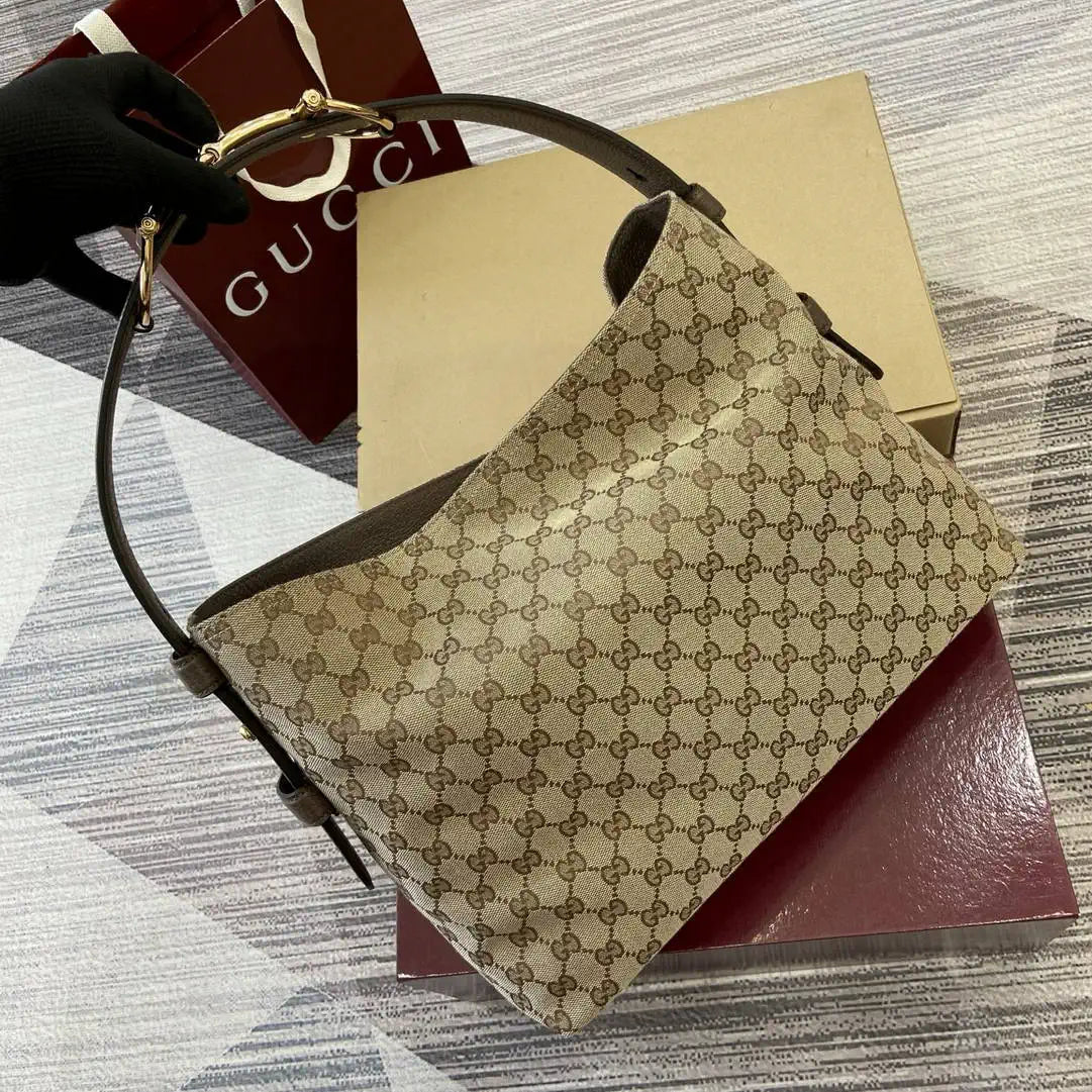 Gucci 850926 Gucci Beatrix Medium Tote Bag Beige brown GG canvas