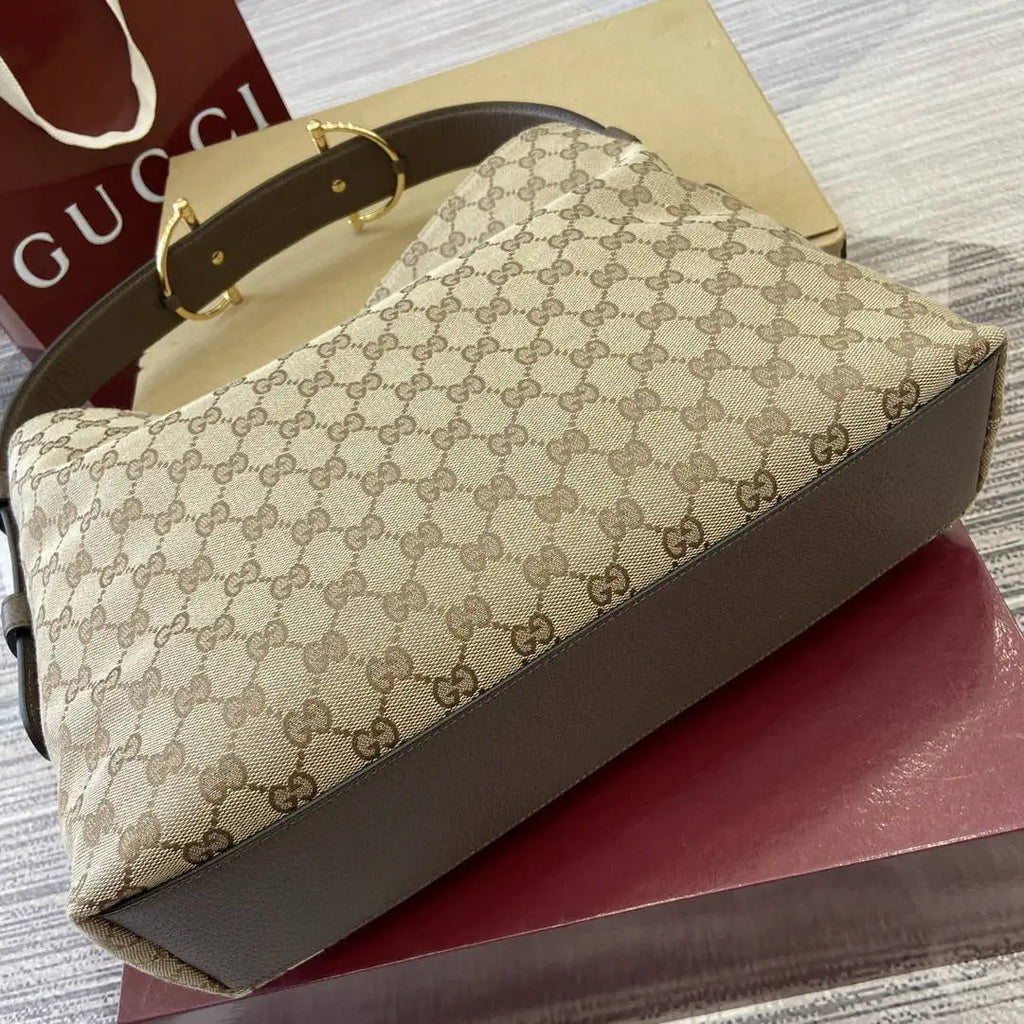 Gucci 850926 Gucci Beatrix Medium Tote Bag Beige brown GG canvas