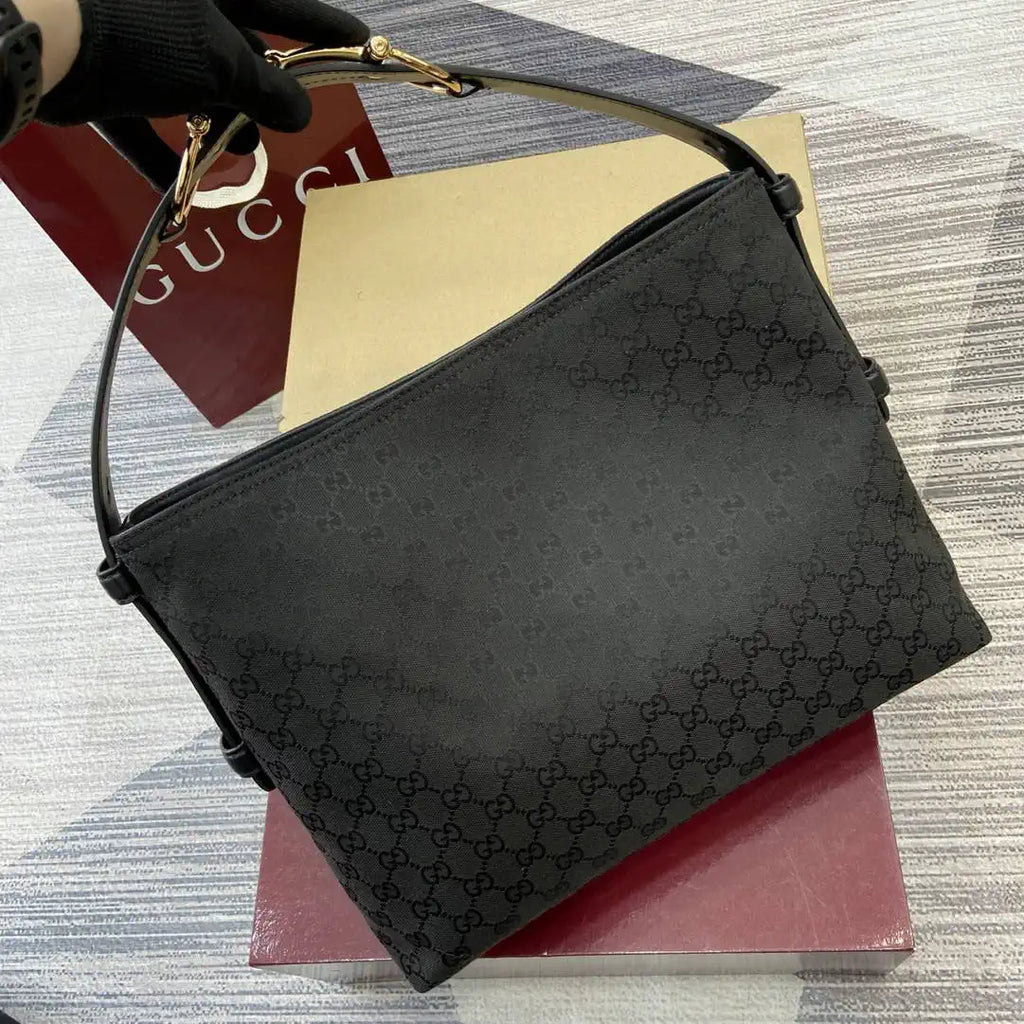 Gucci 850926 Gucci Beatrix Medium Tote Bag Black GG canvas