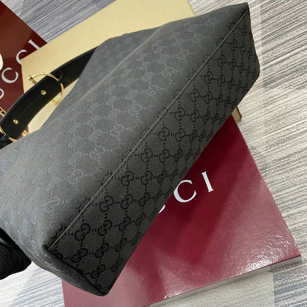 Gucci 850926 Gucci Beatrix Medium Tote Bag Black GG canvas
