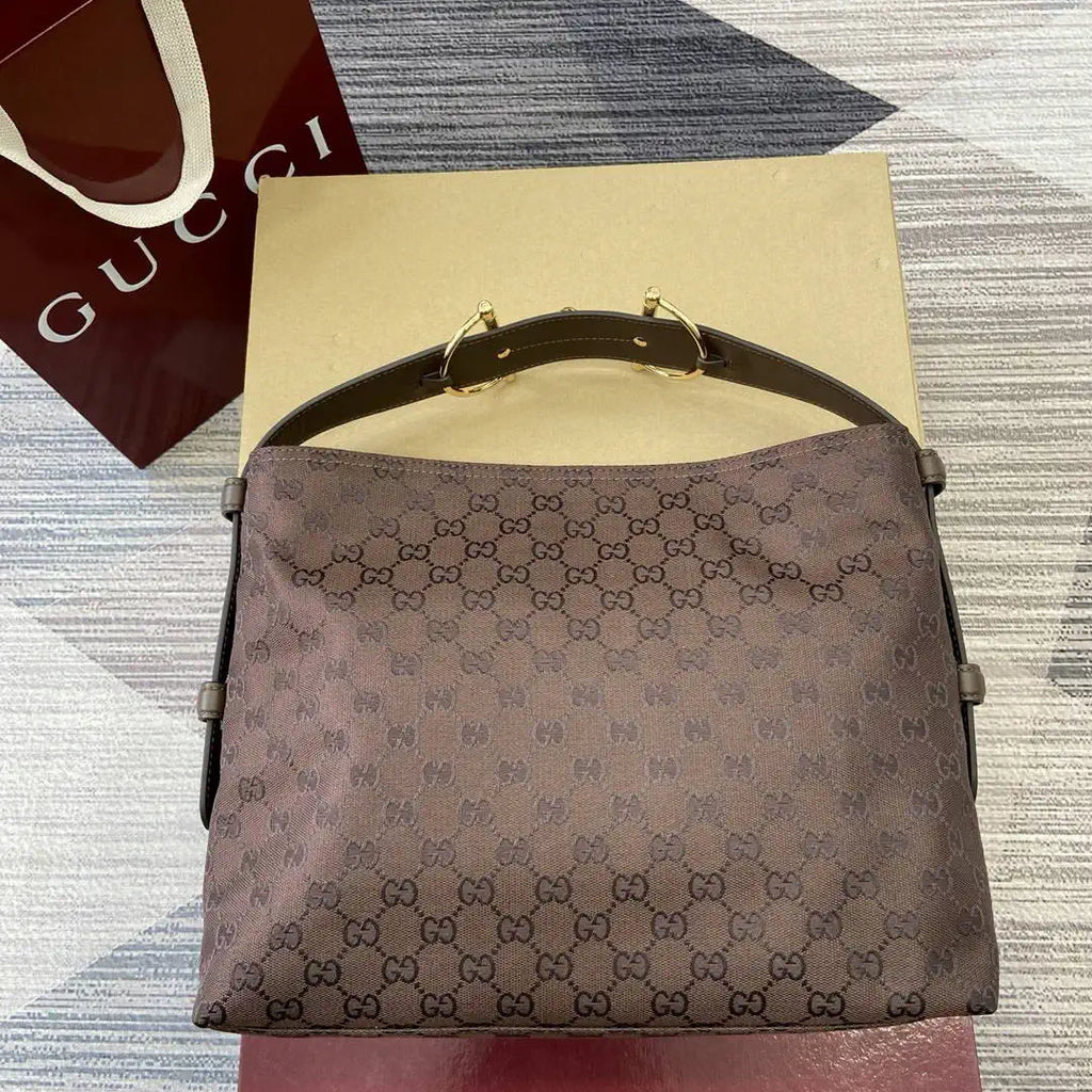 Gucci 850926 Gucci Beatrix Medium Tote Bag brown and dark brown GG canvas