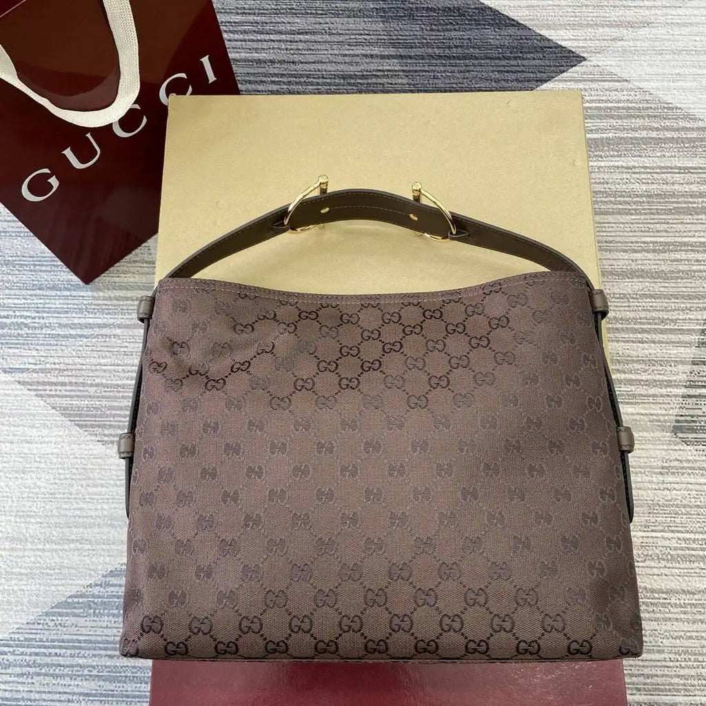 Gucci 850926 Gucci Beatrix Medium Tote Bag brown and dark brown GG canvas