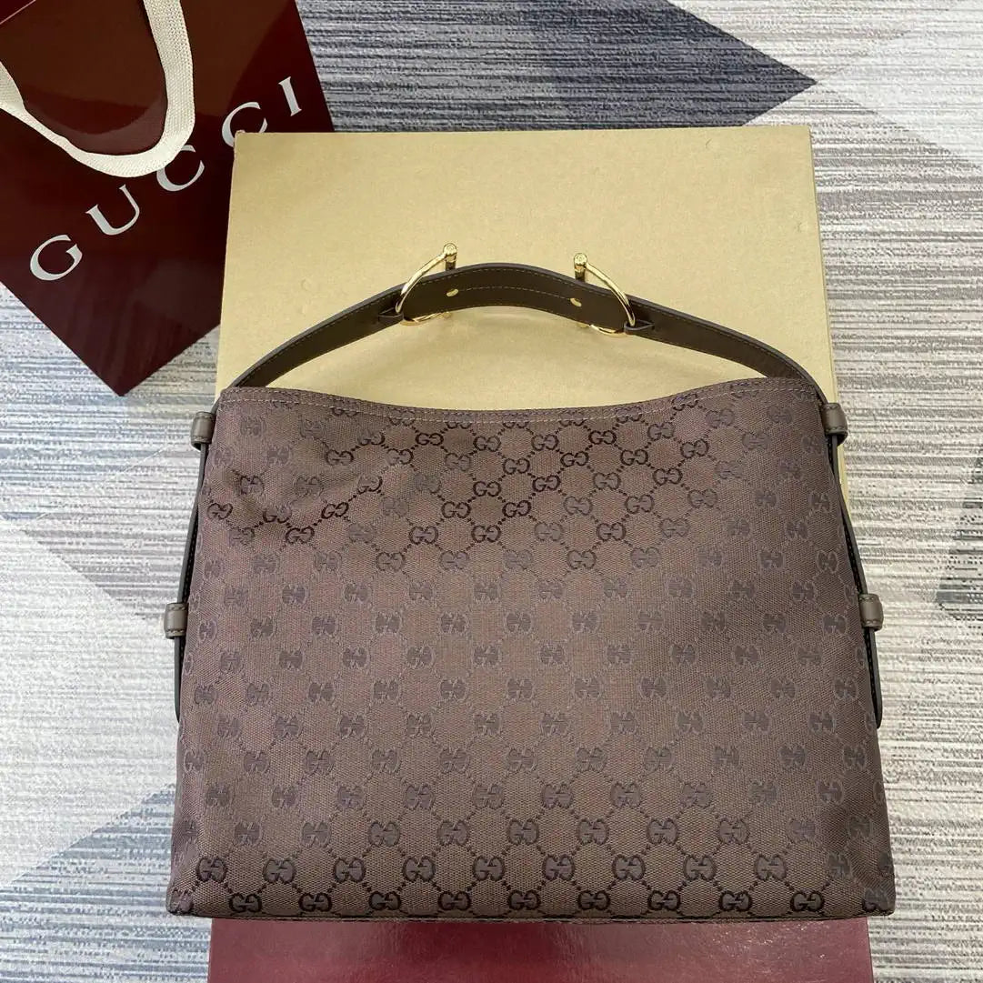 Gucci 850926 Gucci Beatrix Medium Tote Bag brown and dark brown GG canvas