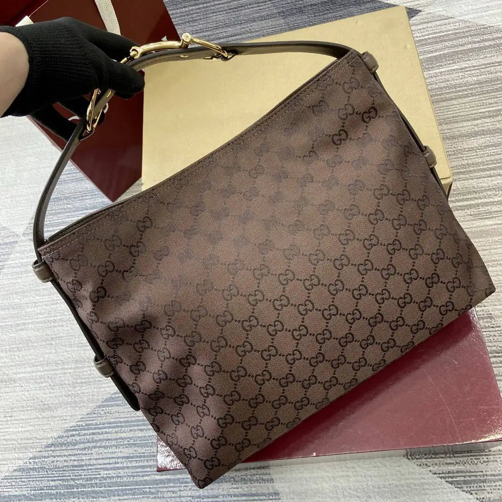 Gucci 850926 Gucci Beatrix Medium Tote Bag brown and dark brown GG canvas