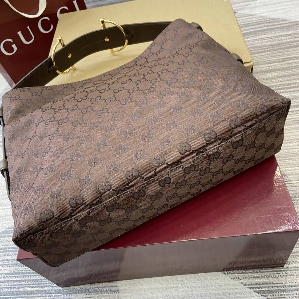 Gucci 850926 Gucci Beatrix Medium Tote Bag brown and dark brown GG canvas