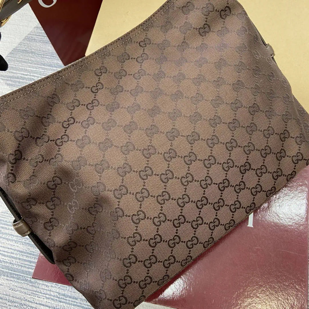 Gucci 850926 Gucci Beatrix Medium Tote Bag brown and dark brown GG canvas