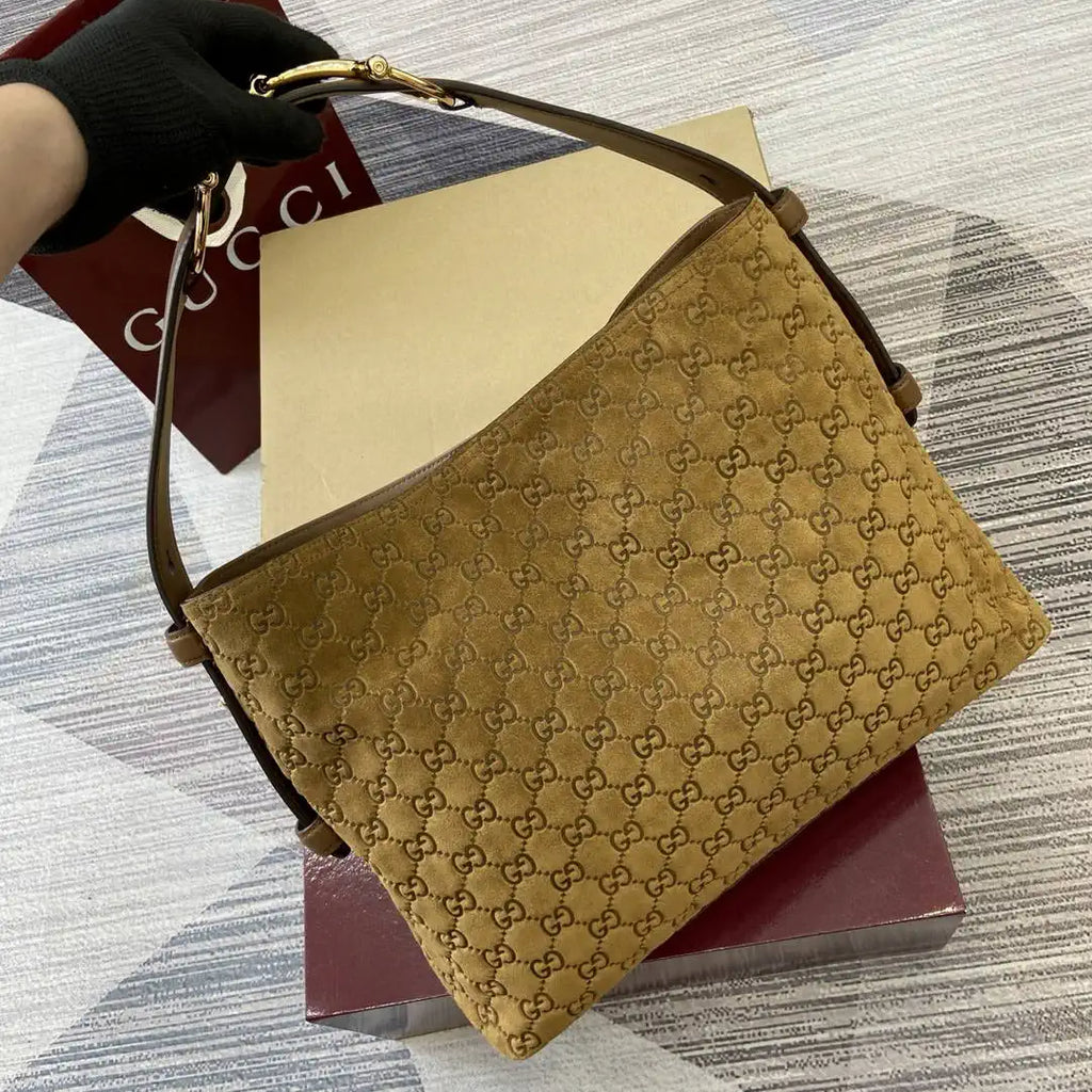 Gucci 850926 Gucci Beatrix Medium Tote Bag Brown Suede