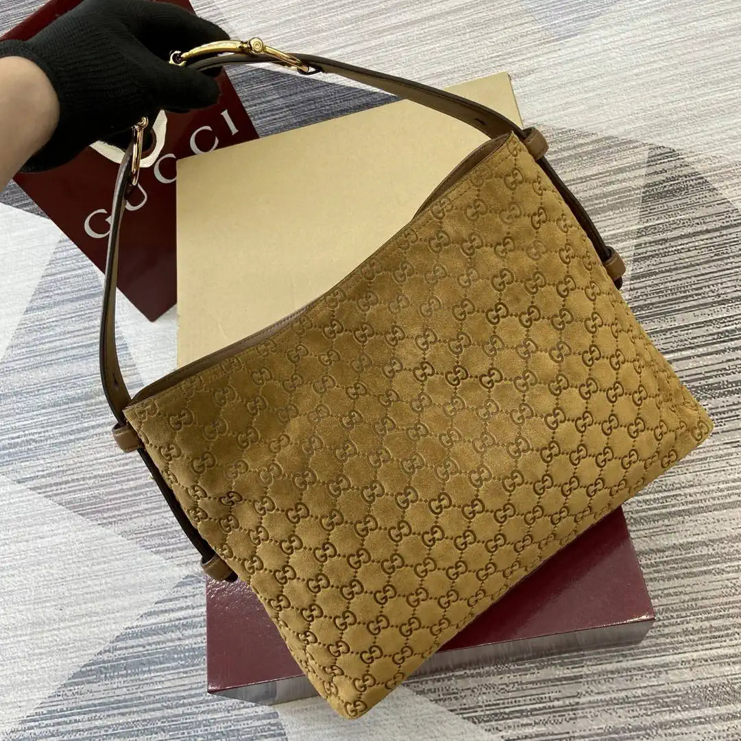 Gucci 850926 Gucci Beatrix Medium Tote Bag Brown Suede