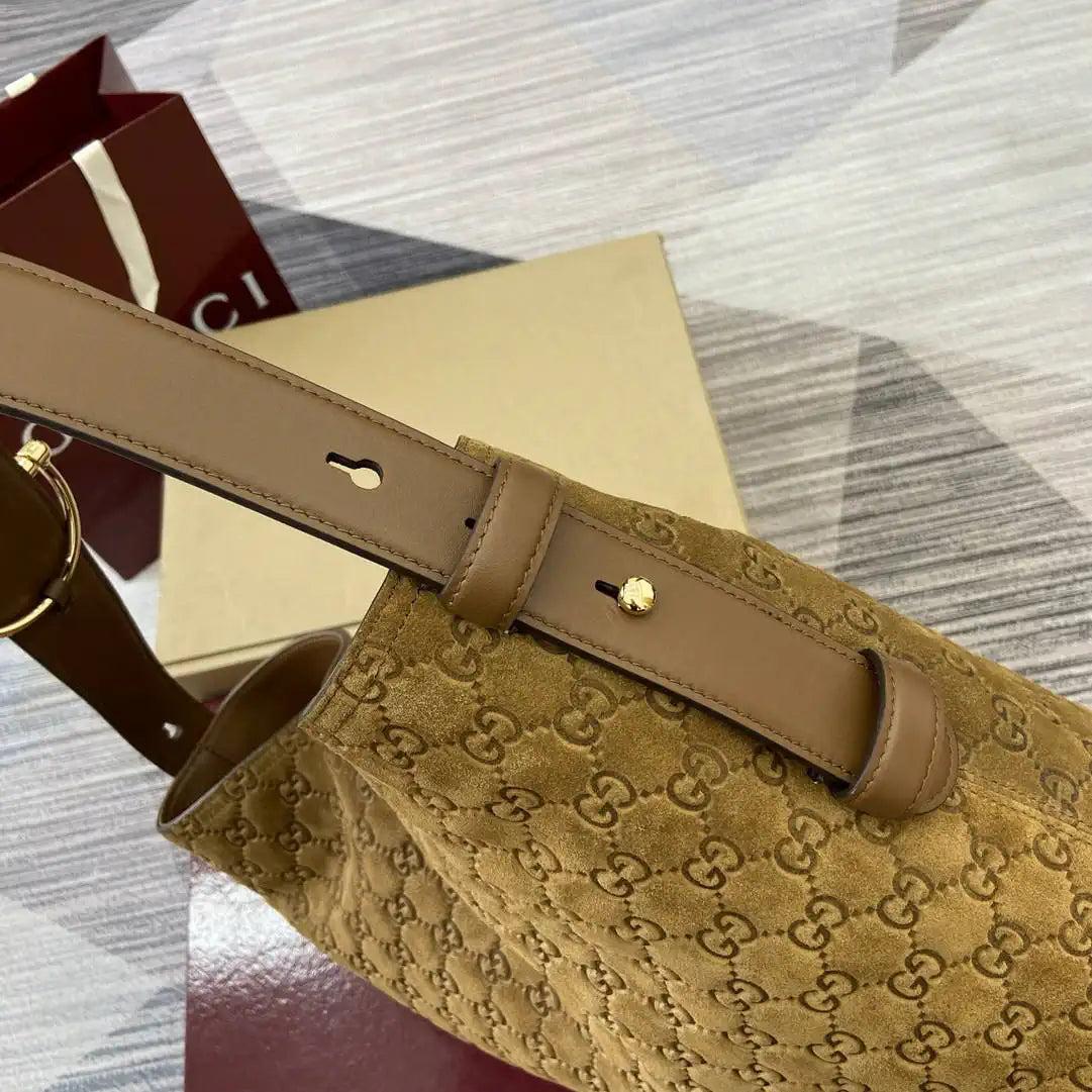 Gucci 850926 Gucci Beatrix Medium Tote Bag Brown Suede