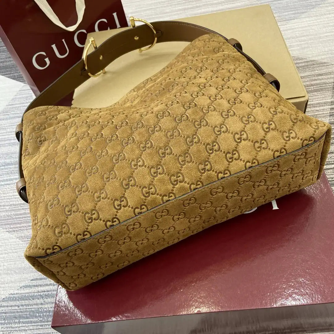 Gucci 850926 Gucci Beatrix Medium Tote Bag Brown Suede