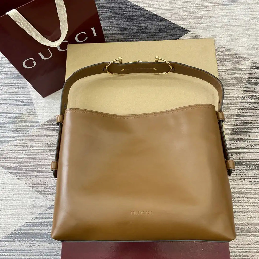 Gucci 850926 Gucci Beatrix Medium Tote Bag Brown Leather