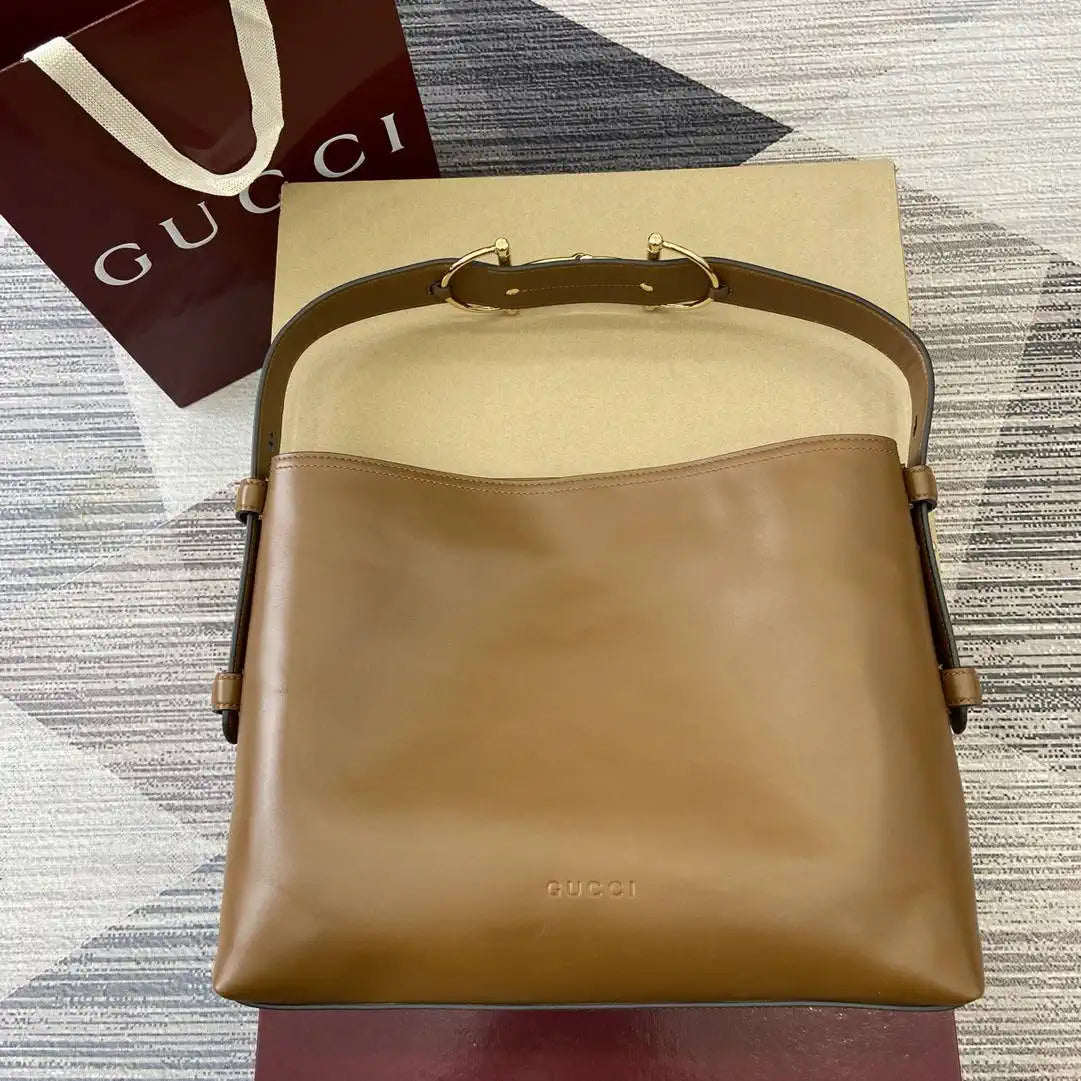 Gucci 850926 Gucci Beatrix Medium Tote Bag Brown Leather