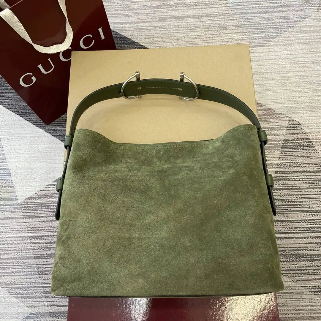 Gucci 850926 Gucci Beatrix Medium Tote Bag Green Suede