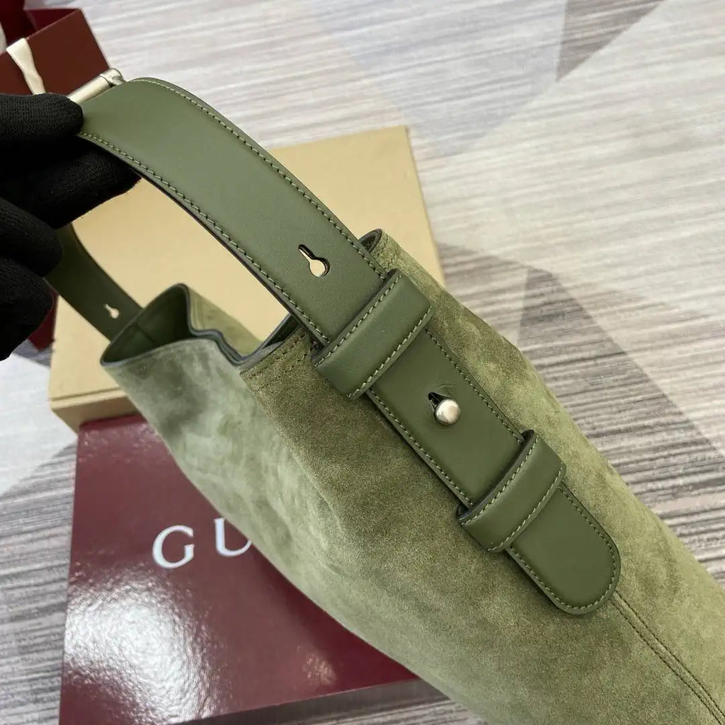 Gucci 850926 Gucci Beatrix Medium Tote Bag Green Suede