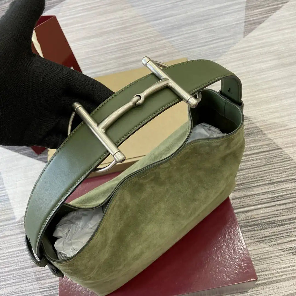 Gucci 850926 Gucci Beatrix Medium Tote Bag Green Suede