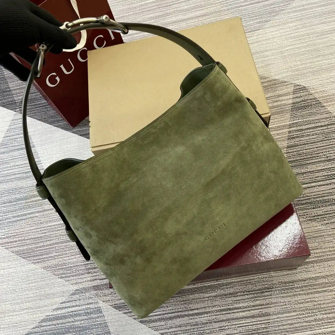 Gucci 850926 Gucci Beatrix Medium Tote Bag Green Suede