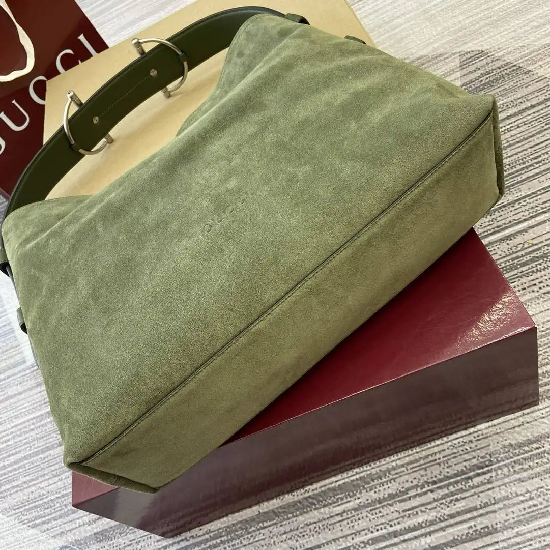 Gucci 850926 Gucci Beatrix Medium Tote Bag Green Suede